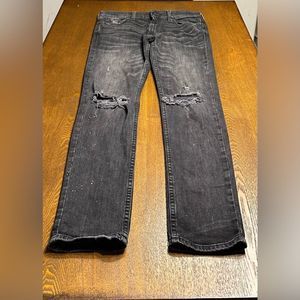 Men’s Hollister black distressed super skinny jeans